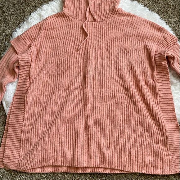 Wonderly Knit Tunic Sweater Side Slits Pink Oversized Slouchy Funnel Neck Small - Picture 7 of 9
